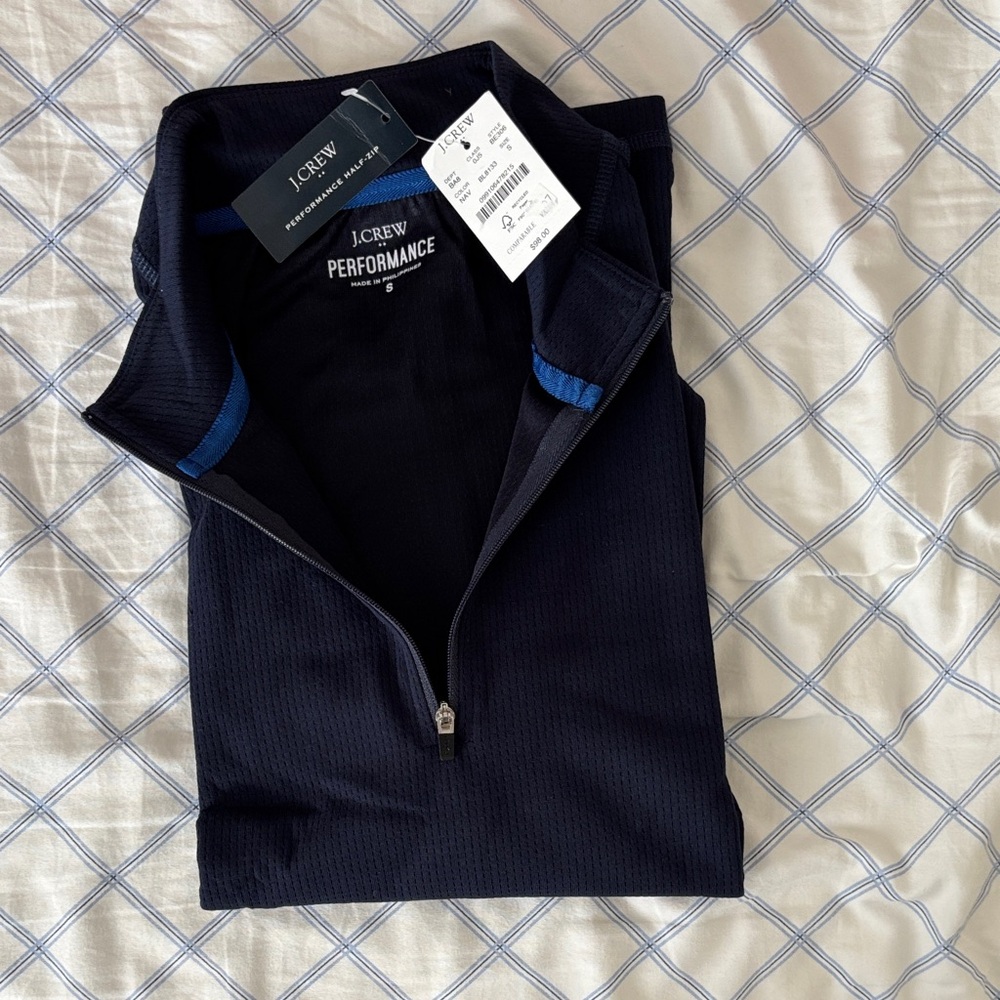 J. Crew Men's Navy Zip-Up Sweater